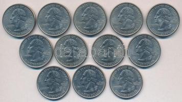 Amerikai Egyesült Államok 2001-2007. 25c Cu-Ni "50 állam" (12xklf) T:1-,2
USA 2001-2007. ...