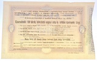 Budapest 1877. "Lótenyésztés emelésére részvény-társaság - A győri Katalin vásárkor" sorsj...