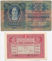 1902. 1000K + 1913. 20K + 1917. 2K mindhárom hamis  "Temes Vármegye Vinga Község" felülbél...