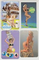 1970-1989 12 db hölgyeket ábrázoló kártyanaptár, köztük erotikusak
