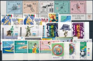 Sport 1995-1998 5 sets + 7 stamps, Sport motívum 1995-1998 5 klf sor + 7 klf önálló érték + 1 ötöscsík kényszerfelárbélyeg