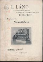 cca 1920 Láng gépgyár dízelmotorokat bemutató képes kiadvány. Foltos, 10p.