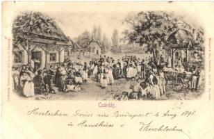 1898 Csárdás. Strelisky kiadása / Hungarian folklore, traditional dance (EK)