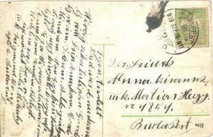 Hölgy és sofőrje automobillal / Lady and her driver with automobile