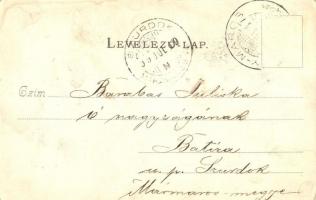 1899 Visegrád, Salamon-torony, várrom, gőzhajó. Divald Károly 21. sz. (EK)