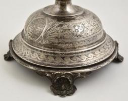 Ezüst (Ag.) ötágú gyertyatartó, gazdagon cizellált, mesterjeggyel (FT), jelzett, nettó: 1364 g, m:53...