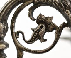 Ezüst (Ag.) ötágú gyertyatartó, gazdagon cizellált, mesterjeggyel (FT), jelzett, nettó: 1364 g, m:53...