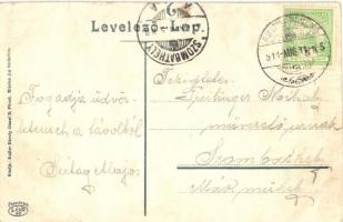 Balatonfüred, Kikötő, gőzhajó. Koller Károly József kiadása (ázott / wet damage)