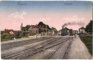 Pragersko, Pragerhof; Bahnhof. Kusntverlag Albin Sussitz, Verlag Amalie Churfürst / railway station, locomotive (EK)