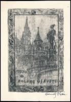 3 db részben alkalmi kisgrafika, rézkarc, papír, jelzettek, különböző méretben