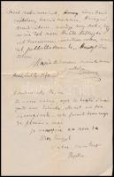 1870 Hegedűs Sándor (1847-1906) közgadász, miniszter, író saját kézzel írt szerelmes levele Jókay Jo...