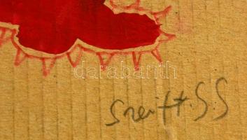 Szeift Béla (1944-2012): A kiemelt betű. Akvarell, karton, jelzett, 33×23 cm