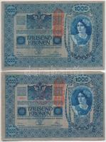 1902. 1000K (2x) mindkettő hamis felülbélyegzéssel (fake overprint) T:III