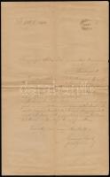 1901 Torockó, a járási főszolgabíró levele Sebes Pál (?-1907) miniszteri tanácsos részére 48-49-es honvéd igazolása ügyében