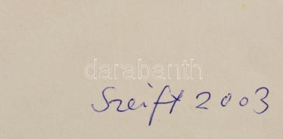 Szeift Béla (1944-2012): Bunkó. Akvarell, papír, jelzett, 30×42 cm