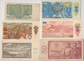 Csehszlovákia 1960-1985. 9db-os bankjegy tétel, mind klf. T:III
Czechoslovakia 1960-1985. 9pcs of b...