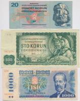 Csehszlovákia 1960-1985. 9db-os bankjegy tétel, mind klf. T:III
Czechoslovakia 1960-1985. 9pcs of b...