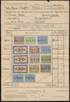 1922 Adóbevallás saját borítóban 14 db bélyeggel