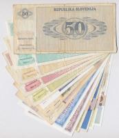 Vegyes: Szlovénia 1990-2003. 9db bankjegy, mind klf. + Macedónia 1993-2007. 5db bankjegy, mind klf T...