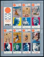 Winter Olympic Games, Sapporo (5th) minisheet + block Téli olimpiai játékok, Sapporo (V.) kisív + bl...