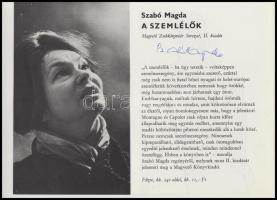 Szabó Magda  (1917-2007) író, költő, műfordító  aláírása A szemlélők című könyvének prospektusán