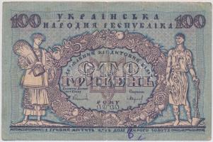 Ukrajna / Autonóm Köztársaság 1918. 100H T:III,III- Ukraine / Autonomous Republic 1918. 100 Hryven C:F,VG