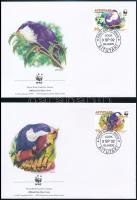 WWF Blue lorikeet set 4 FDC WWF: Zafírlóri sor 4 db FDC-n