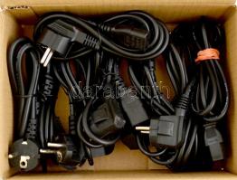 10 darab különböző hosszúságú, PC tápkábel, hajlított fejű, IEC C13