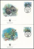 WWF: Halak sor 4 db FDC-n WWF: Fish set on 4 FDC