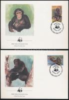 WWF Chimpanzees set 4 FDC WWF Csimpánzok sor  4 FDC-n