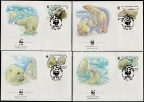 WWF: Polar bear set + 4 FDC, WWF: Jegesmedvék sor + 4 FDC