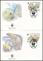 WWF: Jegesmedvék sor + 4 FDC WWF Polar bears set + 4 FDC