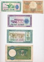 Albánia 1940-1976. 6db-os bankjegy tétel, mind klf. T:I,III Albania 1940-1976. 6pcs of banknotes lot, all diff. C:UNC,F