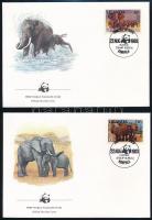 WWF: Afrikai elefánt sor 4 FDC-n WWF: African elephant set on 4 FDC