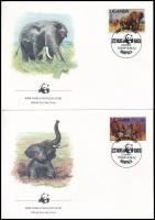 WWF: Afrikai elefánt sor 4 FDC-n WWF African elephant set 4 FDC