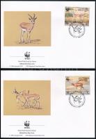 WWF Bullet Gazelle set 4 FDC WWF: Golyvás gazella sor 4 db FDC-n