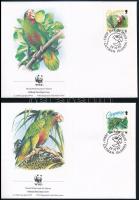 WWF Parrots set 4 FDC WWF Papagájok sor 4 FDC-n