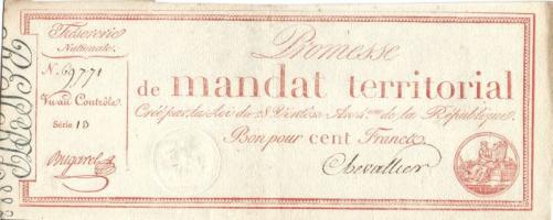 Franciaország 1796. 100Fr széria számmal T:II+