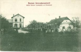 Balatonkeresztúr, Mátis Sámuel vendéglője, étterem és húscsarnok, vasútállomás