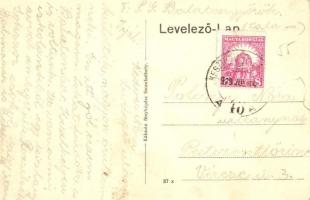 Balatongyörök, evezősök és fürdőzők a strandon, háttérben az Eőri villa. Kálmán kiadása