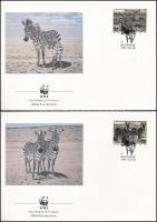 WWF Zebra set + set on 4 FDC-s WWF: Zebra sor 4 FDC-n + sor