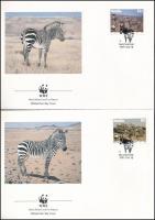 WWF Zebra set + set on 4 FDC-s WWF: Zebra sor 4 FDC-n + sor