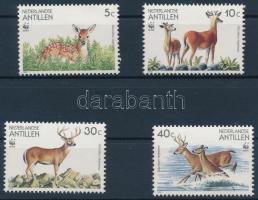 WWF White - tailed deer set + set on 4 FDCs WWF: Szarvasok sor  4 FDC-n + a sor WWF-es értékei