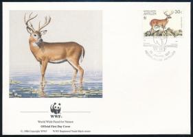 WWF: Szarvasok sor  4 FDC-n + a sor WWF-es értékei WWF Deers set 4 FDC + WWF values