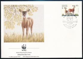 WWF: Szarvasok sor  4 FDC-n + a sor WWF-es értékei WWF Deers set 4 FDC + WWF values