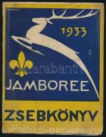 1933 Jamboree zsebkönyv. Gödöllő - Budapest, 1933, a IV. Világjamboree-táborparancsnokság. Az 1933. évi világtalálkozó ismertetésével, érdekes részletekkel, kihajtható térképmelléklettel és számos további kisebb térképpel. Tűzött papírkötésben, / The pocket book of the World Scout Jamboree of 1933 organised in Gödöllő, Hungary,  with some damage.