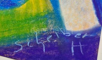 Scheiber jelzéssel: Női fél akt. pasztell, papír, 43×31 cm