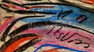 PcsVm jelzéssel: Portré. Vegyes technika, papír, 43×30 cm