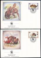 WWF: Coconut crab set on 4 FDC WWF: Pálmatolvaj sor 4 FDC-n