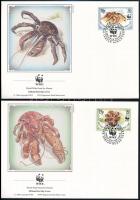 WWF: Coconut crab set on 4 FDC WWF: Pálmatolvaj sor 4 FDC-n